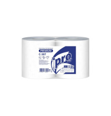 Полотенца PROtissue Premium бумажные протирочные 2 слоя, 350 м, 1000 листов (24х35 см), белые. 2 рулона, диаметр втулки 7,6 см Сяський ЦБК С387