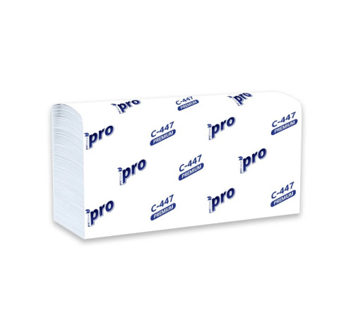Бумажные полотенца PROtissue Premium W сложения 2 слоя, 150 листов / 16 гр (21,5х32 см), белые, 21 пачка, Сяський ЦБК С447