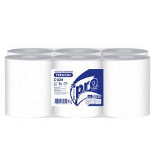 Бумажные полотенца PROtissue Premium 2 слоя, 150 м, 428 листов (20x35 см), белые. 6 рулонов, Сяський ЦБК С224
