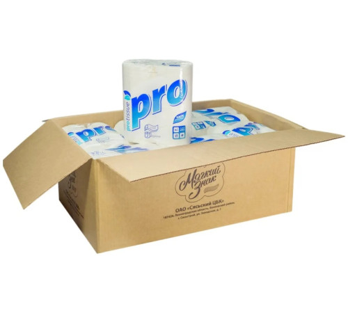 Бумажные полотенца PROtissue Premium 2 слоя, 15 м, 60 листов (23x25 см), белые. 48 рулонов, Сяський ЦБК С162