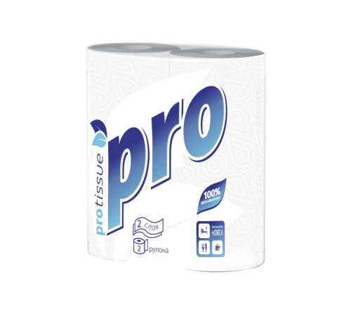 Бумажные полотенца PROtissue Premium 2 слоя, 15 м, 60 листов (23x25 см), белые. 48 рулонов, Сяський ЦБК С162