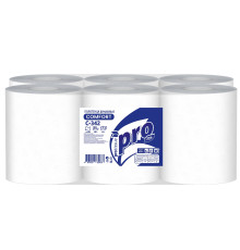 Бумажные полотенца PROtissue Comfort 1 слой, 180 м, без перфорации, белые. 6 рулонов, диаметр втулки 3,8 см, Сяський ЦБК С342