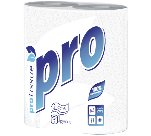 Бумажные полотенца PROtissue Premium 2 слоя, 15 м, 60 листов (23x25 см), белые. 48 рулонов, Сяський ЦБК С162