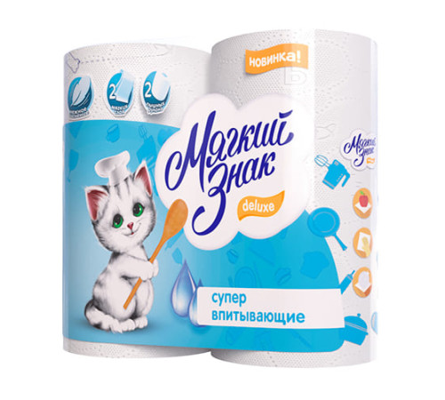 Бумажные полотенца Мягкий знак Deluxe 2 слоя, 10 м, 40 листов, белые. 2 рулона Сясьский ЦБК C40