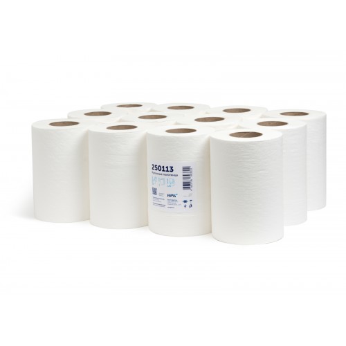 Бумажные полотенца НРБ РП 1-120\23 1-слойные, 12 рулонов, 120 м, 500 листов, белые, арт 250113
