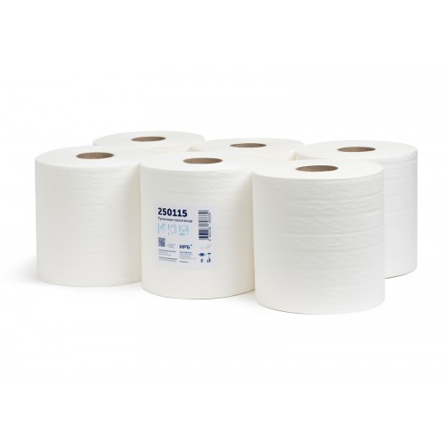 Бумажные полотенца НРБ РП 1-280\23 1-слойные, 6 рулонов, 280 м, 1166 листов, белые, арт 250115