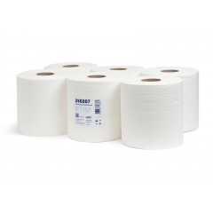Бумажные полотенца РП 2-160\18 двухслойные, 160 м, 667 листов, белые. 6 рулонов НРБ-Групп 250207