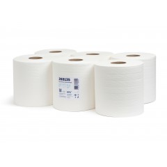 Бумажные полотенца НРБ П 1-160\Вт 3,8 однослойные, 160 м, без перфорации, белые. 6 рулонов