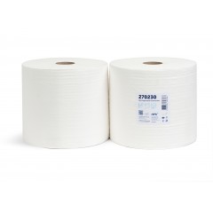 Бумажные полотенца П 2-300\Н 28,0 двухслойные, 300 м, 857 листов, белые. 2 рулона НРБ-Групп 270230