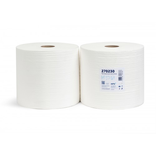 Бумажные полотенца НРБ П 2-300\Н 28,0 2-х слойные, 2 рулона, 300 м, 857 листов, белые, арт 270230