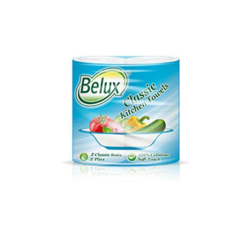 Бумажные полотенца Belux Classic 2 слоя, 9.5 м, 40 листов (23x20.5 см), белые. 2 рулона Семья и комфорт 274422