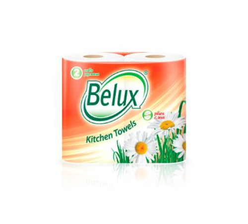 Бумажные полотенца Belux 2 слоя, 12.5 м, 55 листов (23x22 см), белые. 2 рулона Семья и комфорт 820