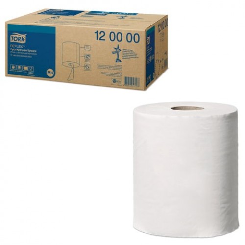 Бумажные полотенца Tork Reflex (M4) 1-слойные, 6 рулонов, 270 м, 771 лист, белые, арт 120000