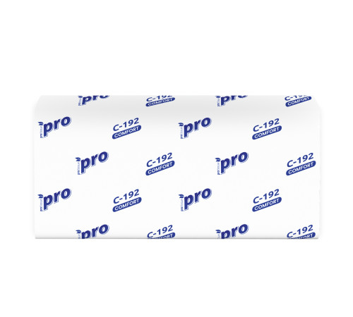 Бумажные полотенца PROtissue Comfort V сложения 1 слой, 250 листов / 25 гр (21x22 см), белые. 20 пачек Сясьский ЦБК С192