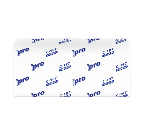 Бумажные полотенца PROtissue Premium V сложения 2 слоя, 200 листов (21x22 см), белые. 20 пачек Сясьский ЦБК С197