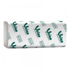 Бумажные полотенца Veiro Professional Basic V сложения однослойные, 15 пач, 250 листов (21x21.6 см), белые. 20 пачек Сыктывкар Тиссью Груп KV104