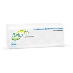 Бумажные полотенца Belux V сложения двухслойные, 200 листов (22x24 см), белые. 20 пачек Семья и комфорт 274444