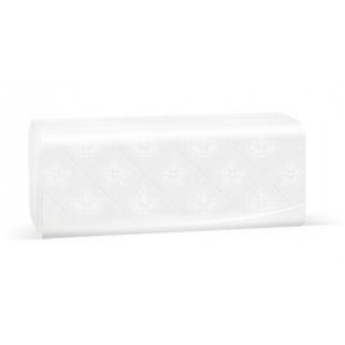 Бумажные полотенца Семья и Комфорт V сложения 1-слойные, 20 пач, 200 листов (22x24 см), белые, арт 274323