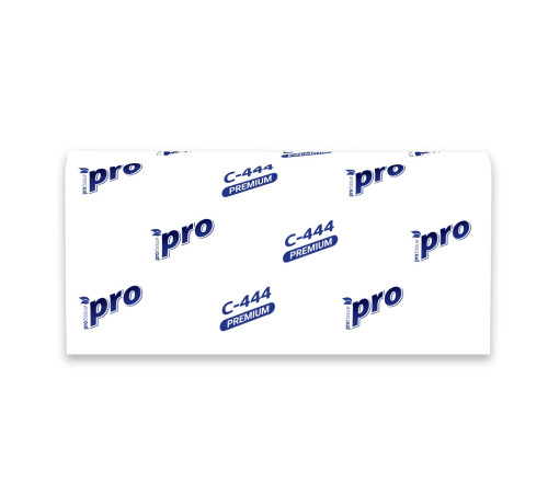 Бумажные полотенца PROtissue Premium Z сложения 2 слоя, 150 листов / 18 гр (21,5х24 см), белые, 28 пачек, Сяський ЦБК С444