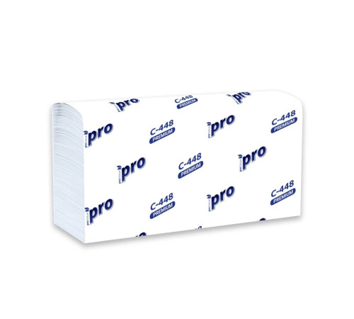 Бумажные полотенца PROtissue Premium W сложения 3 слоя, 120 листов / 16 гр (21,5х32 см), белые, 21 пачка, Сяський ЦБК С448