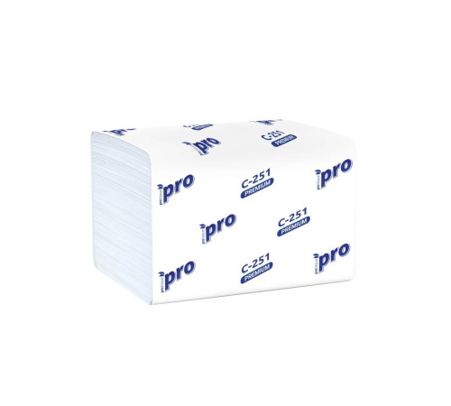 Салфетки бумажные PROtissue Premium, 2 слоя, 200 листов, 16x21 см, 20 пачек в упаковке, белые, Сясьский ЦБК С251