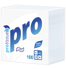Салфетки бумажные PROtissue Comfort, 1 слой, 1/4 сложения, 24х24 см, 100 листов, белые, 40 пачек в упаковке, Сясьский ЦБК С184