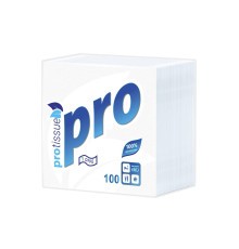 Салфетки бумажные PROtissue Comfort, 1 слой, 1/4 сложения, 24х24 см, 100 листов, белые, 40 пачек в упаковке, Сясьский ЦБК С184
