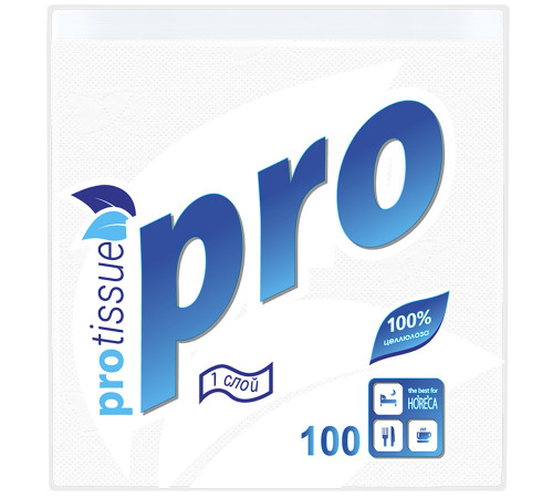 Салфетки бумажные PROtissue Comfort, 1 слой, 1/4 сложения, 24х24 см, 100 листов, белые, 40 пачек в упаковке, Сясьский ЦБК С184