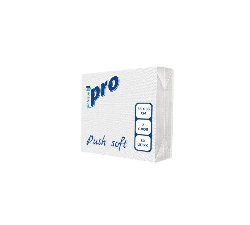 Салфетки бумажные PROtissue Pro Push Soft, 2 слоя, 1/4 сложения, 33х33 см, 50 листов, белые, 24 пачки в упаковке, Сясьский ЦБК С477