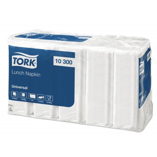 Салфетки бумажные Tork (N2), 1-слойные, 300 листов, 30x24 см, 36 пачек в упаковке, белые, 10933