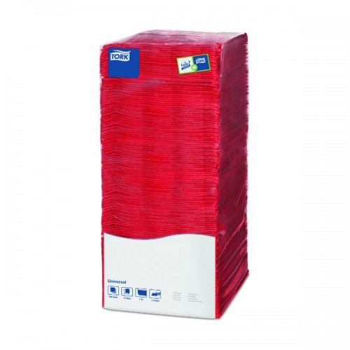 Салфетки бумажные Tork, 1-слойные, 500 листов, 25x25 см, 6 пачек в упаковке, красные, 478661