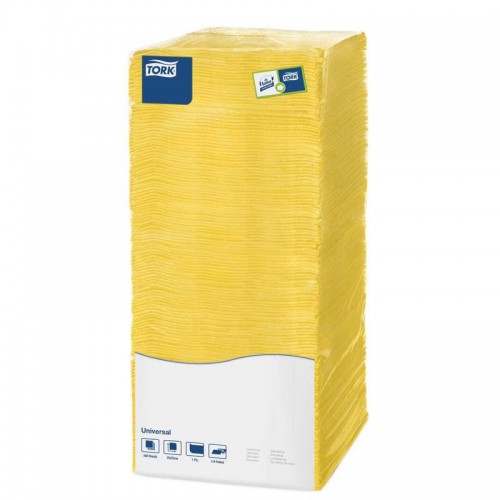 Салфетки бумажные Tork, 1-слойные, 500 листов, 25x25 см, 6 пачек в упаковке, желтые, 470116