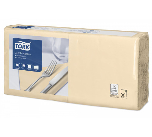 Tork 477206 Салфетки бумажные 2 слоя, 200 листов, 33x33 см, 10 пачек в упаковке, песочный