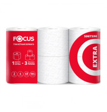Бумага туалетная Focus Extra 2 слоя, 6 рулонов, 48м, белая
