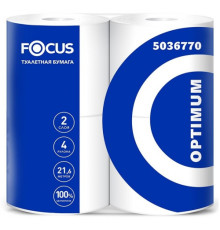 Бумага туалетная Focus Optimum 2 слоя, 4 рулона, 21.6 м, 180 листов, белая