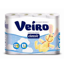 Туалетная бумага Linia Veiro Classic 2 слоя, 12 рулонов, 17,5 м, 140 листов, белая Сыктывкар Тиссью Груп 5c212