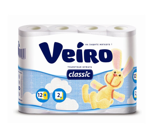 Туалетная бумага Linia Veiro Classic 2 слоя, 12 рулонов, 17,5 м, 140 листов, белая Сыктывкар Тиссью Груп 5c212