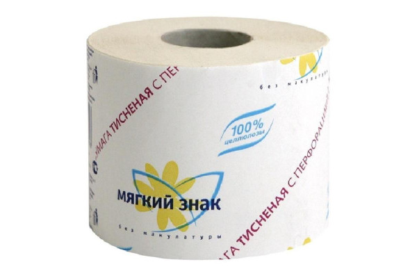 Туалетная бумага Мягкий знак 1 слой, 51 м, 72 рулона, Сясьский ЦБК С28