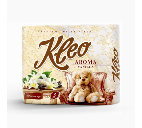 Туалетная бумага Kleo Aroma Ваниль 3 слоя, 4 рулона, 168 листов, персиковый Сясьский ЦБК C87 Туалетная бумага Kleo Aroma Ваниль 3 слоя, 4 рулона, 168 листов, персиковый Сясьский ЦБК C87