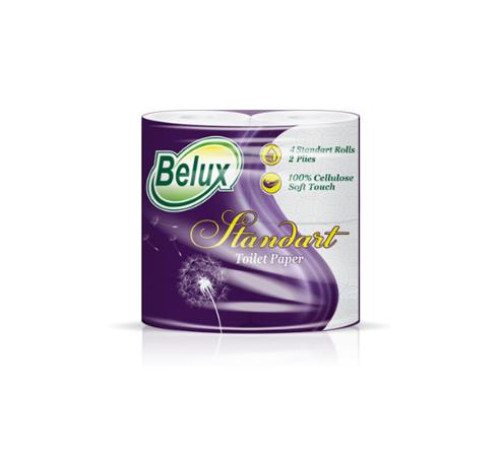 Туалетная бумага Belux Standart 2 слоя, 4 рулона, 14 м, 120 листов (11.5x9.1 см), белая Семья и комфорт 274419