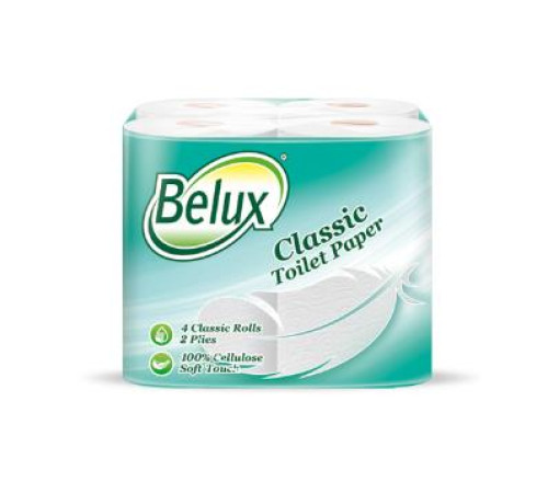 Туалетная бумага Belux Classic 2 слоя, 8 рулонов, 16 м, 140 листов (11.5x9.1 см), белая Семья и комфорт 274380