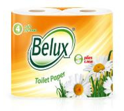 Туалетная бумага Belux 2 слоя, 4 рулона, 20 м, 170 листов (11.5x9.5 см), белая Семья и комфорт 800