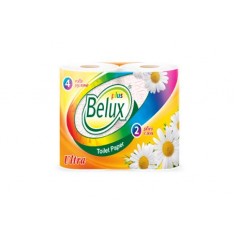 Туалетная бумага Belux PLUS 2-х слойная, 4 рулона, 20 м, 170 листов (11.5x9.5 см), белая Семья и комфорт 900