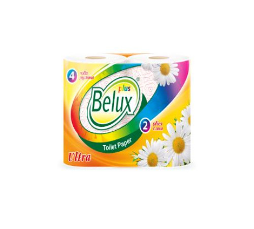 Туалетная бумага Belux Plus 2 слоя, 4 рулона, 20 м, 170 листов (11.5x9.5 см), белая Семья и комфорт 900