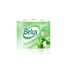 Туалетная бумага Belux с ароматом яблока 2 слоя, 4 рулона, 19 м, 160 листов (11.5x9.5 см), белая Семья и комфорт 902