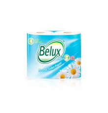 Туалетная бумага Belux с ароматом ромашки 2 слоя, 4 рулона, 19 м, 160 листов (11.5x9.5 см), белая Семья и комфорт 903