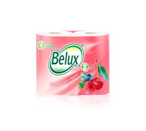 Туалетная бумага Belux с ароматом лесных ягод 2 слоя, 4 рулона, 19 м, 160 листов (11.5x9.5 см), белая Семья и комфорт 904