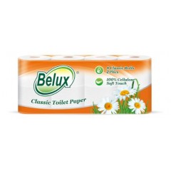 Туалетная бумага Belux 2-х слойная, 8 рулонов, 20 м, 170 листов (11.5x9.5 см), белая Семья и комфорт 177