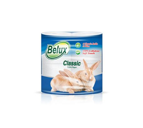 Туалетная бумага Belux Classic 3 слоя, 4 рулона, 15 м, 130 листов (11.5x9.5 см), белая Семья и комфорт 274417
