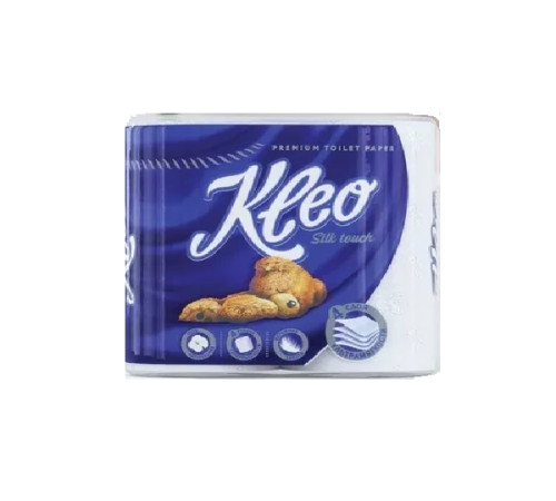 Туалетная бумага Kleo Silk Touch 4 слоя, 4 рулона, 146 листов, белая Сясьский ЦБК C200